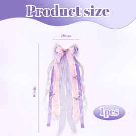 XJLyaya School Cone Bow Girls, Bow School Cone Girls, Bow for School Cone with Elegant Satin Ribbons (Pink Purple)