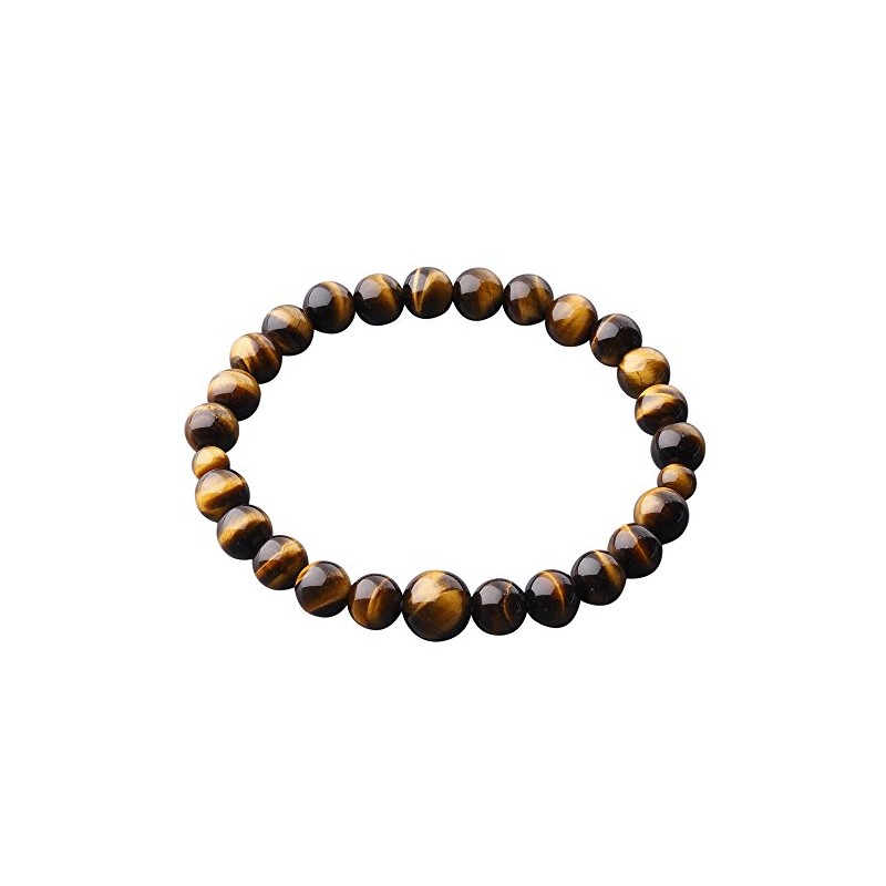 Nakago E-102 Precious Stone Bracelet, Tiger Eye, 0.3 inches (8
