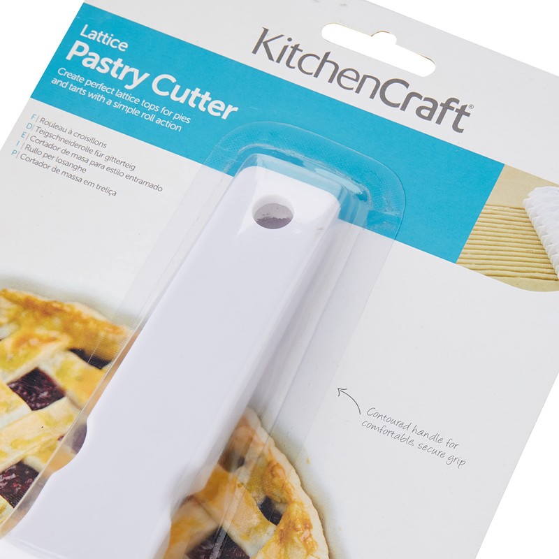 KitchenCraft Lattice Pastry Cutter Wheel, Plastic, White, 21 x 13