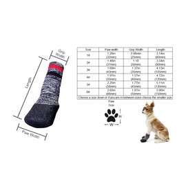 A99 MPS001 4 Pcs Pet Dog Socks Anti Slip Dog Socks - Outdoor Dog Boots Waterproof Dog Shoes Paw Protector Traction Control for Hardwood Floors Keep Warm Pet Socks Rubber Reinforcement (3#)