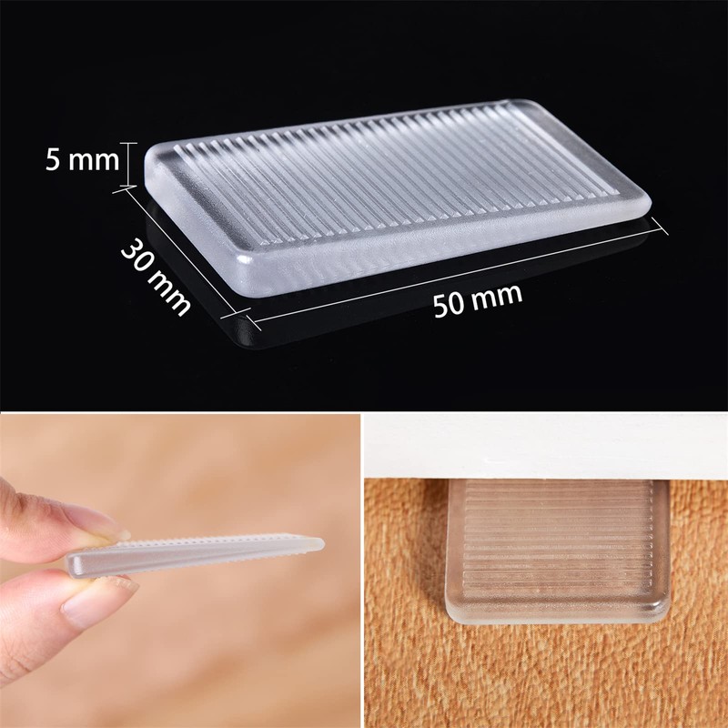ZZRANYE 8 Pcs Rubbery Clear Table Shims, Level Wedge for