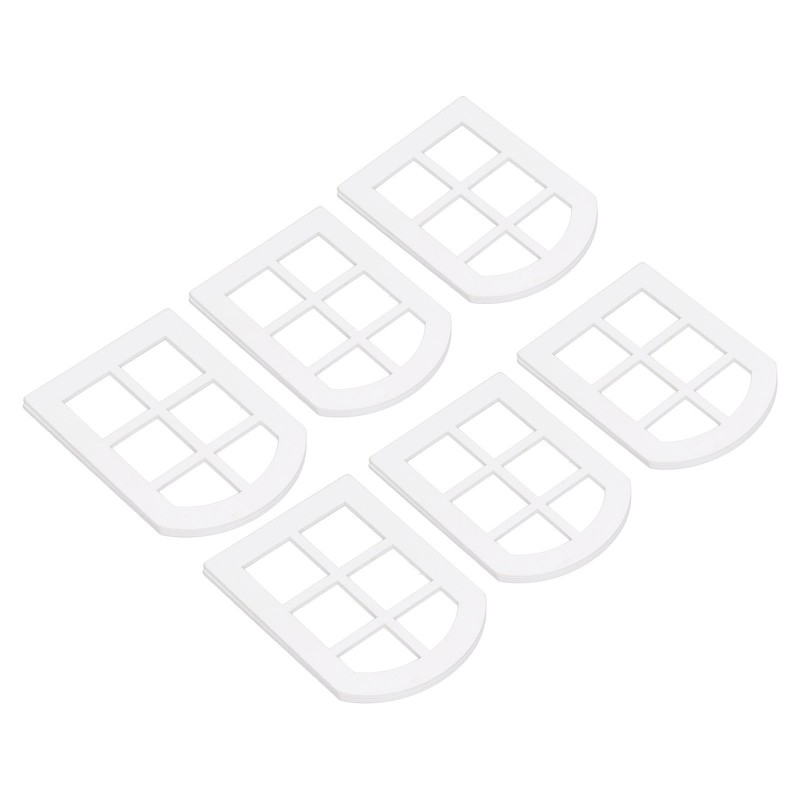 6PCS Dollhouse Windows Miniature Window Frame Ornament 1:12 Scale Dollhouse