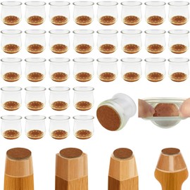 ALIRICH 36 Pcs Chair Leg Floor Protectors for Hardwood Floors, Round Silicone Felt Chair Leg Covers Pads to Protect Wood Tile Floors Furniture Legs Non Slip Reduce Noise, Fit 1.3"-2"