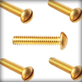 New Pack of 250 Pcs Slotted Round Head Hardware Machine Screws Kit Solid Brass #4-40 X 1/4" inch Set Warranity by Pr-Merchant