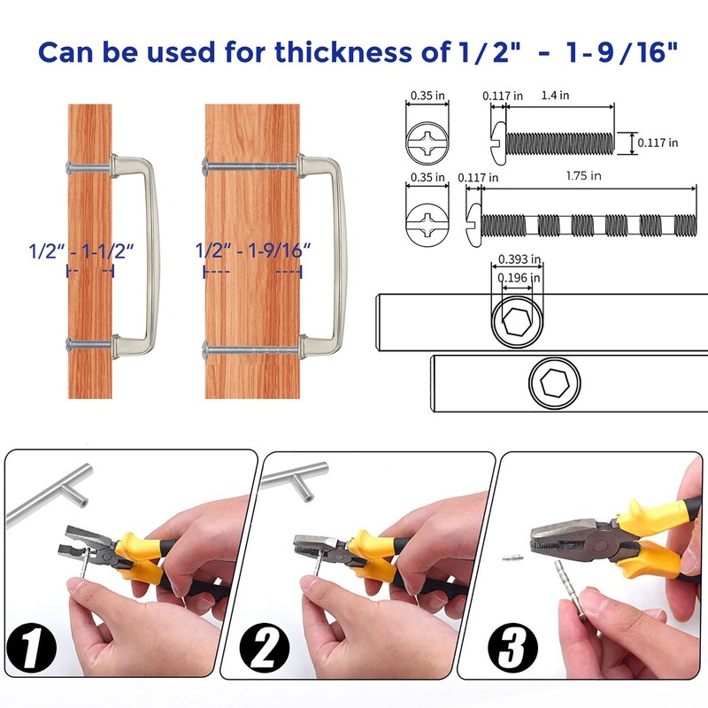 Ravinte 25 Pack 3-3/4 Inch Cabinet Handles - Brushed Nickel