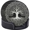 BOXIMIAO Drink Coasters with Holder Stand Set of 6, Tree
