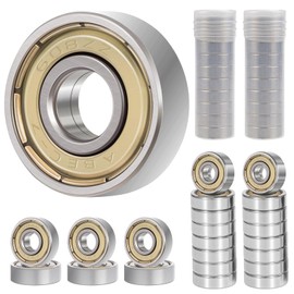 Pack of 40 608 ZZ Ball Bearings, Carbon Steel High Speed Miniature Ball Bearings, Heat Resistant Ball Bearings, Skateboard, Small, Deep Groove Ball Bearings for Scooters, Inline Skates, (8 x 22 x 7)
