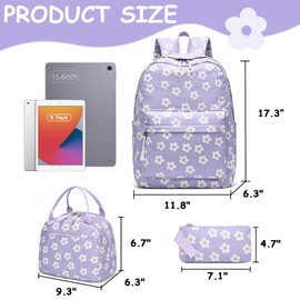 CAMTOP Backpack for Girls School Backpacks with Lunch Box Pencil Case Set Cute Kids Bookbags for Elementary Primary Middle School