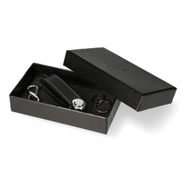 ABRATO® High Quality Key Fob Compact Key Organiser Leather, black