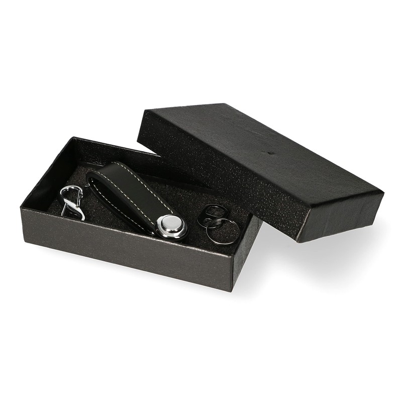 ABRATO® High Quality Key Fob Compact Key Organiser Leather, black