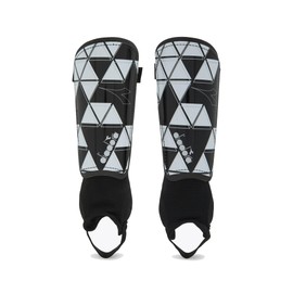 Diadora Youth Shin Guards - Single Hook-and-Loop Strap Shin Guards for Youth Soccer Players, Ankle Guard, Optical White/Black and Navy Colors Available, XXS-XL (Optical White/Black, Extra Small)