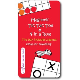 Magnetic Travel Tic Tac Toe - Includes 4 in a Row Game Too - Car Games , Airplane Games and Quiet Games