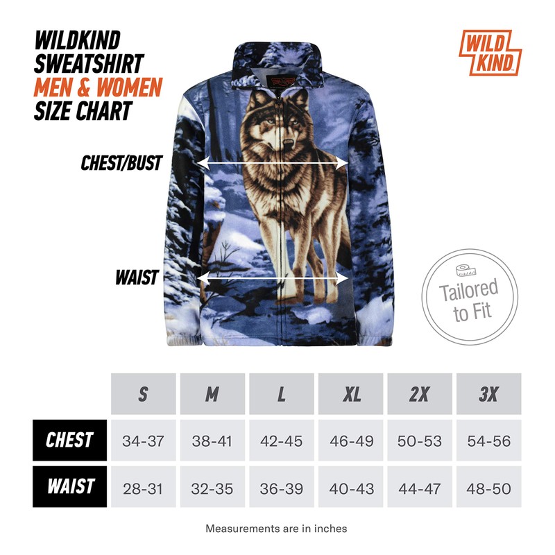 Men's Women's Sweater Jacket Full Zip Fleece Wolf Wildlife Sweatshirt
