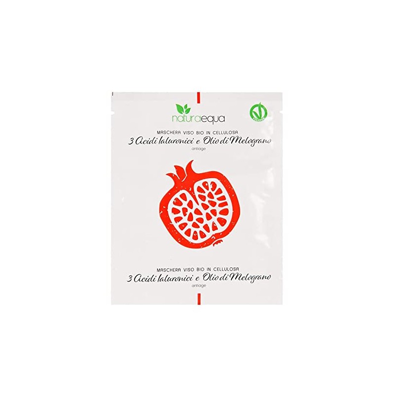 NATURAEQUA Organic Cellulose Face Mask, 3 Hyaluronic Substances and Melograin