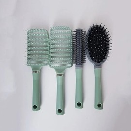 Hair volume brush 4-piece set Scalp massage comb 4-piece set for beauty salon GreenWFLOP7G / 헤어 볼륨 브러시 4종 세트 두피 마사지 빗 미용실용 4종세트그린WFLOP7G