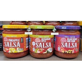 TraderB Casa Mamita Small Batch Mild Pineapple, Restaurant Style, Black Bean and Corn Salsa 16oz 454g (Three Bottles)