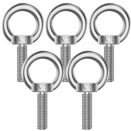 Pack of 5 M8 Eye Bolts, 304 Stainless Steel Eye Bolt, Ring Eye Bolt, Round Eye Bolt, Ring Nut Stainless Steel, Eye Nuts Hardware Eye Bolts, for Roll of Attachment and Hanging, 30 mm Length