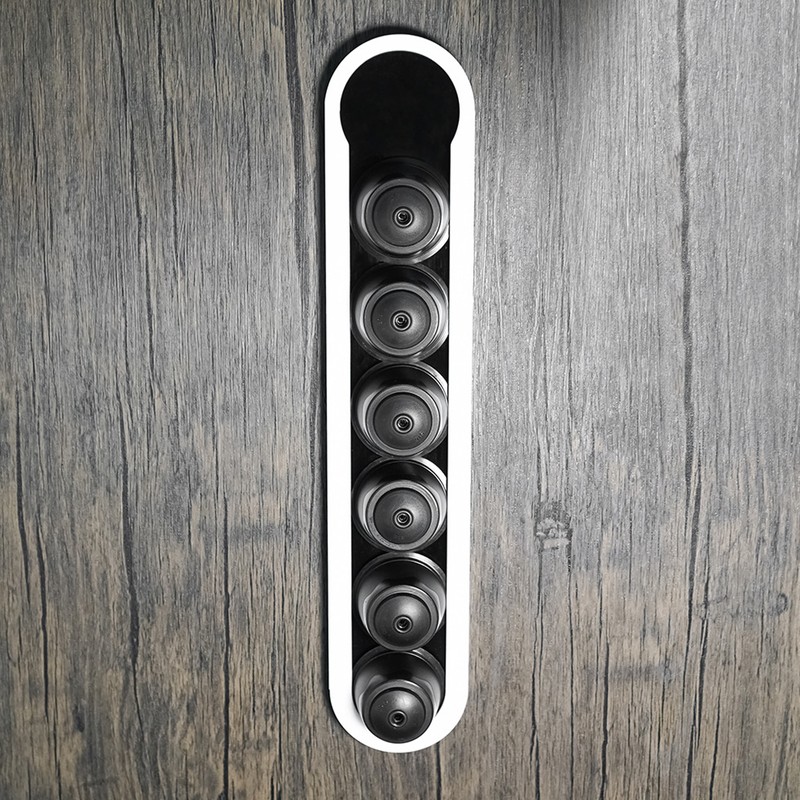 Coffee Capsule Holder Acrylic Holds 6 Capsule Black Wall Hanging