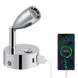 ERWEY LED Reading Lamp 12 V Motorhome Touch Dimmable 3 Colour Temperature Modes, Wall Lamp with Charging Function USB A+C Connections, DC 12 V-24 V Spot Interior Lighting for Boat, Car, Camper, Van,