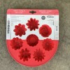 Trudeau Structure Silicone Red Floral Cupcake Pan Mold 8 Flowers