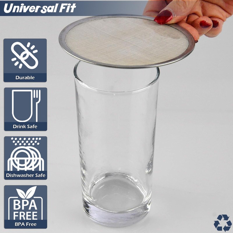 Home-X Pack of 4 Wine Glass Covers – BPA-Free Stainless