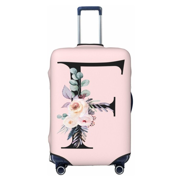 Spandex Travel Luggage Cover Cute Pink Suitcase Protector Bag,Black Letter