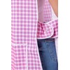 Ladies Check Design With Piping Tabard Apron Overalls Front Pocket