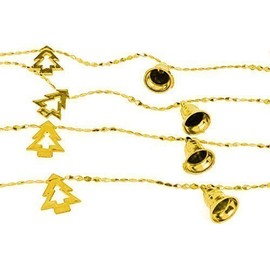 2m Christmas Tree Bell String Rope Ornaments Decoration (Gold, Silver or Red) (Gold)