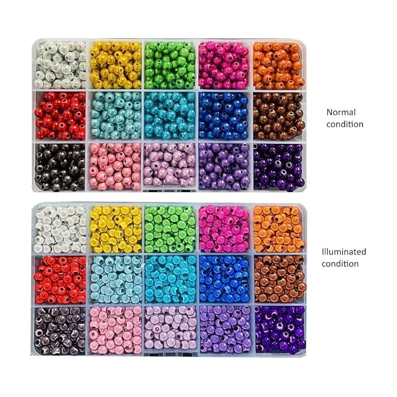 3D Illusion Miracle Acrylic Beads 10 mm / 25pcs (White)