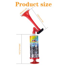 JXAXD Pack of 2 Air Horn, Handheld Air Pressure Fanfare Pump, Compressed Air Horn, Signal Horn, Air Horn, Compressed Air Fanfare, Trout Football, Manual Stadium Trumpet, Air Horn Extremely Loud for