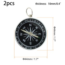 Boguish 2 Pcs Pocket Compass, Survival Sports Navigation Compass with Key Ring for Outdoors Camping Hiking