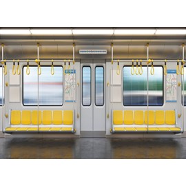 Loccor Fabric 7x5ft City Subway Car Backdrop for Photography 3D Metro Cross Section Empty Interior Public Seat Background Birthday Party Decorations Event Banner Kids Adults Portrait Photo Booth Props