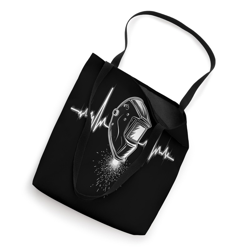 Welding Helmet Heartbeat Tote Bag