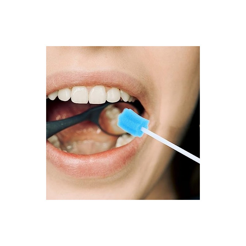 Healifty 100pcs Hisopos Oral Desechable Cuidado Esponjas Diente Limpieza Boca