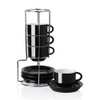 Sweejar Porcelain Espresso Cup & Saucer Set, Stackable Demitasse Cups