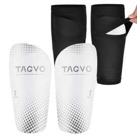 TAGVO Soccer Shin Guards for Kids Youth, Shin Pads and Shin Guard Sleeves with Optimized Insert Pocket, Protective Soccer Equipment for Boys Girls Men