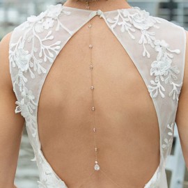 StoneFans Collar Joyeria Espalda Boda Novia Diamante Fiesta Elegante