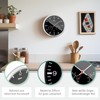 Mebus Quartz Wall Clock with Thermometer and Hygrometer/Silver Frame/Black Dial/25