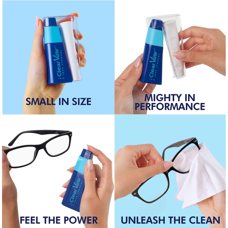 Clear View Lens Cleaner Kit | 2 x 8oz Bottles,