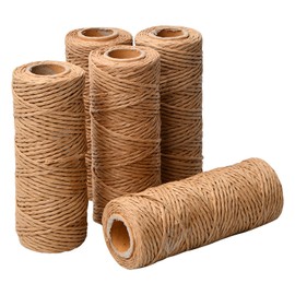 Emperoch 5 Rolls 100 Meters Twisted Paper Craft Strings, 1.5mm Paper Raffia Ribbon for Gift Wrapping Christmas Wedding Packaging Festival Party Decor DIY Crafts, Total Length 500 m