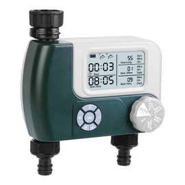 Moclever Sprinkler Timer, Water Timer for Garden Hose w/2 Outlet Zones Digital Programmable Hose Faucet Timer Manual Automatic Watering Intelligent Drip Irrigation System for Garden Yard Lawn