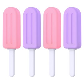 CITYWAY Masticables Aligner - [4 piezas] Paletas masticables de silicona con asas de agarre, para aparatos invisibles o metálicos alineadores Munchies, embalaje al vacío, 2 sabores de uva morada y 2 sabores de melocotón rosa