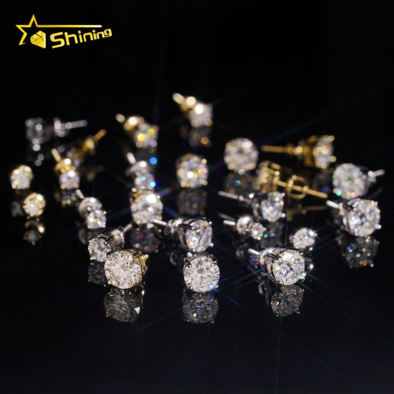 USA Warehouse Local Shipping Classical 4Prong Earring Real S925 Gold