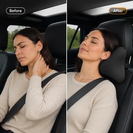 Memory Foam Car Neck Pillow for Driving – Adjustable Headrest Support for Daily Commutes and Road Trips