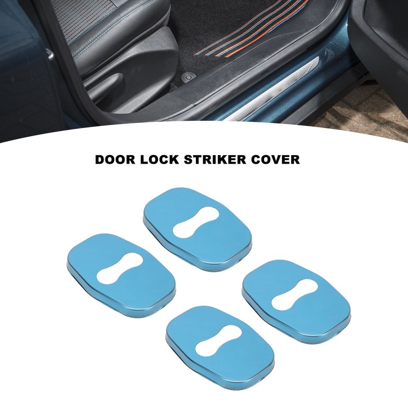 4PCS Door Lock Striker Cover Stainless Steel Strong Protection Replacement