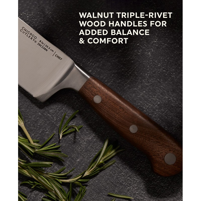 Chicago Cutlery Racine 12-PC Kitchen Knife Wood Block Set, Stainless