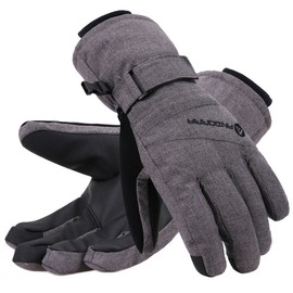 Andorra Winter Gloves Women Touchscreen Zipper Pocket Ski Gloves Waterproof Ski Gloves, Grey, S