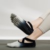 Gradient Toe Yoga Socks Non-Slip Strap Pilates White Black/FREE 2ea