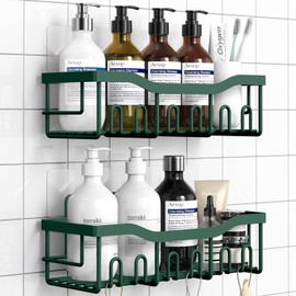 EUDELE Shower Caddy 2 Pack,Adhesive Shower Organizer for Bathroom Storage&Home Decor&Kitchen Organizers and Storage,No Drilling,Rustproof Stainless Steel Shelf Organizer,Bathroom Decor Sets