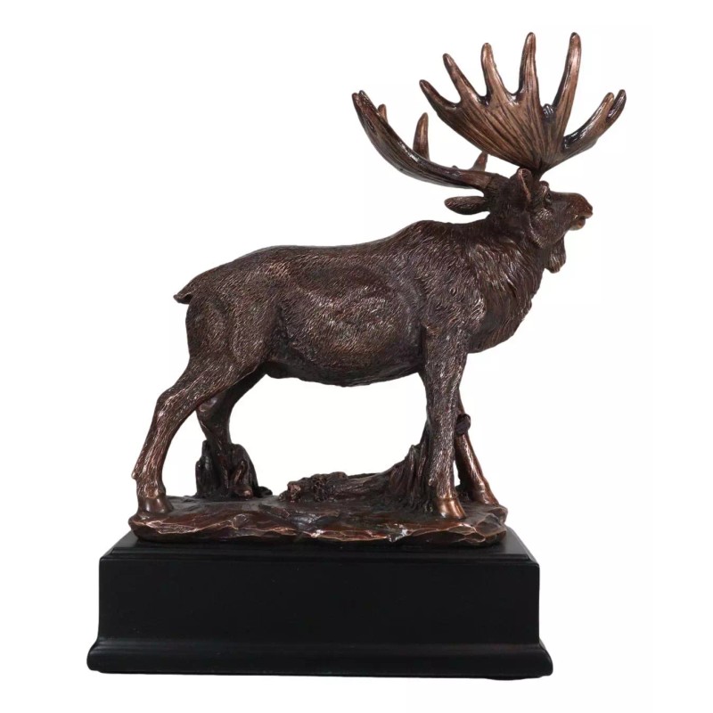 The Emperor Wild Elk Bull Moose Statue Bronze Electroplated Figurine